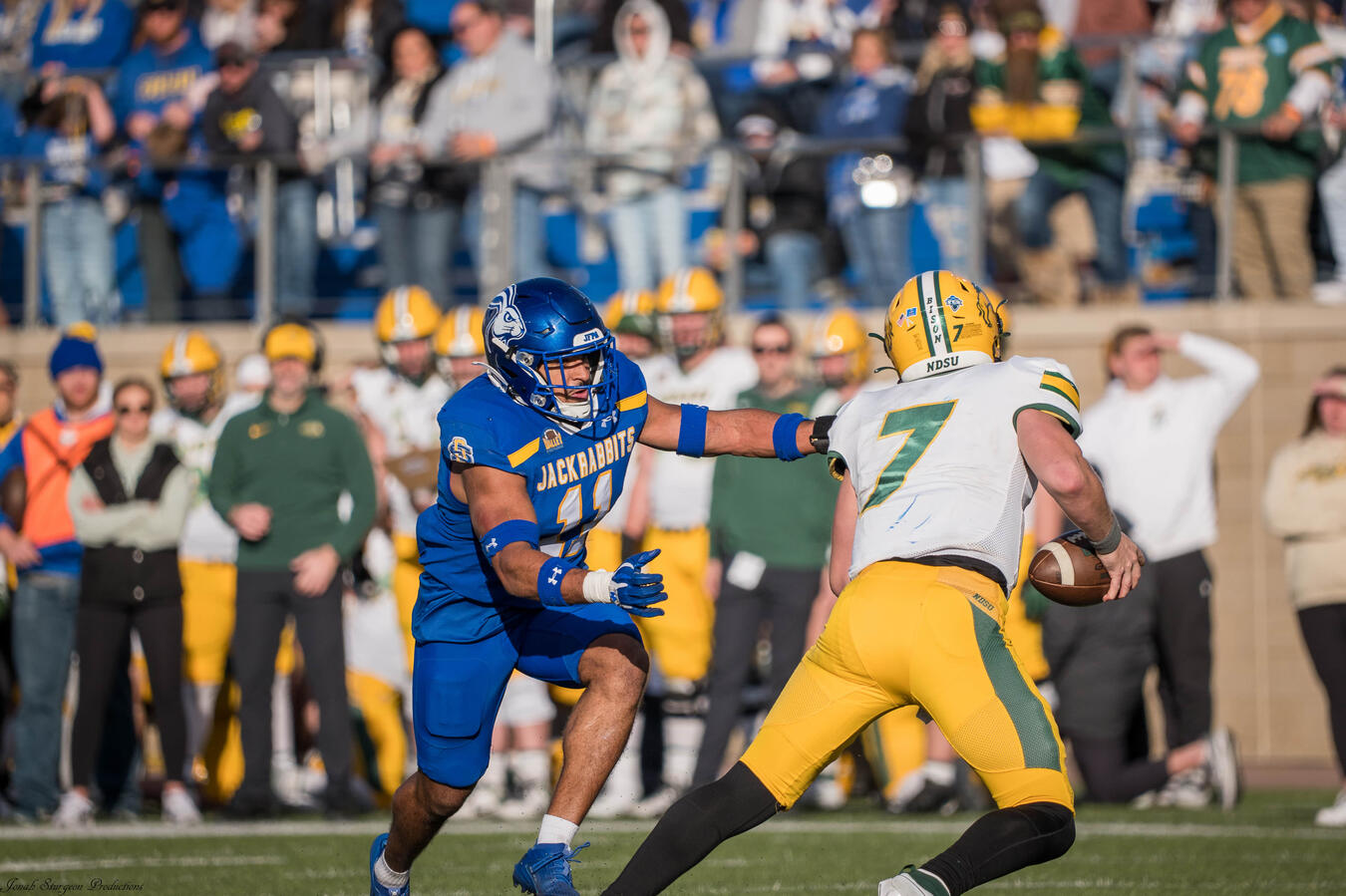 Jason Freeman Jason Freeman chases down Cam Miller SDSU vs NDSU
