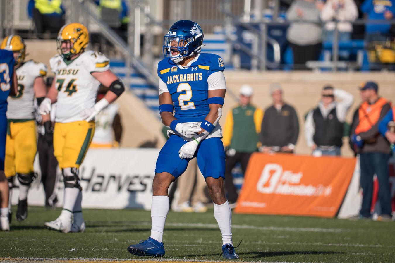Isaiah Stalbird Isaiah Stalbird celebrates sack against NDSU