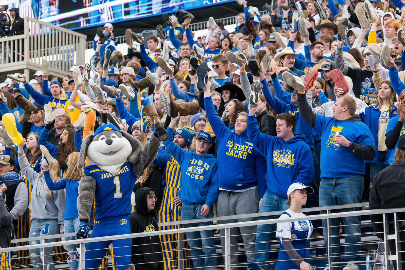 Record breaking SDSU South Dakota State University crowd against NDSU North Dakota State University